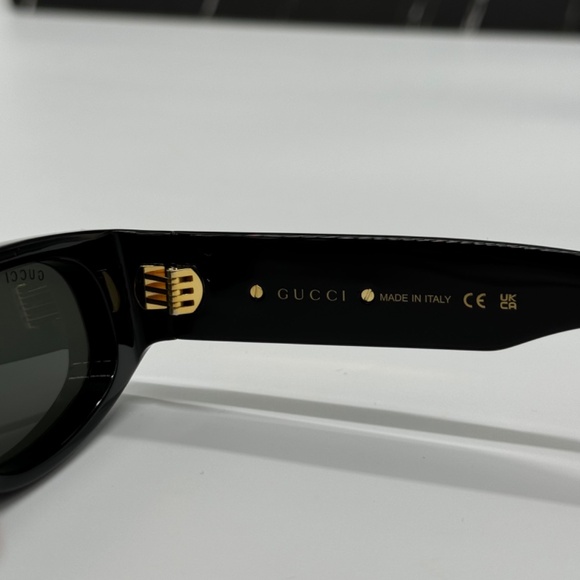 NEW GG1771S 001 GUCCI BLACK GREY GEOMETRIC WOMEN GUCCI SUNGLASSES - Picture 11 of 13
